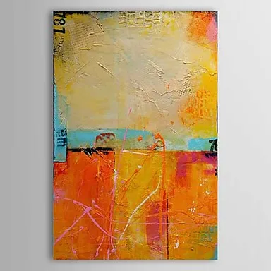

One Panel Hand-painted Oil Painting on Canvas Vintage Modern Abstract Canvas Painting Pictures for Living Room Bedrooms