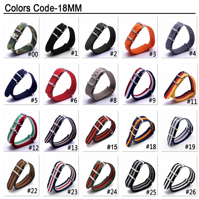 2018 New style Nato Strap 18mm Watchband Silver Buckle Army Military Nylon Watch Band Bracelet For Watch Bracelet 18MM 2018 New style Nato Strap 18mm Watchband Silver Buckle Army Military Nylon Watch Band Bracelet For Watch Bracelet 18MM
