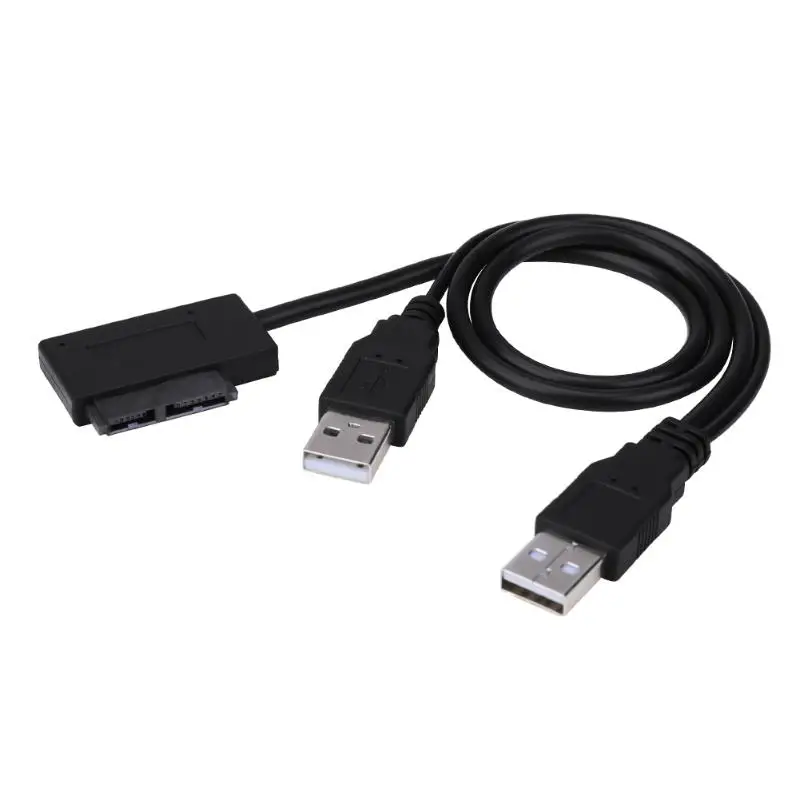 USB 2.0 to Mini SATA 7+6 13 Pin Adapter Converter Cable Easy Drive Cable Suitable Laptop CD/DVD ROM Slimline Drive High Speed