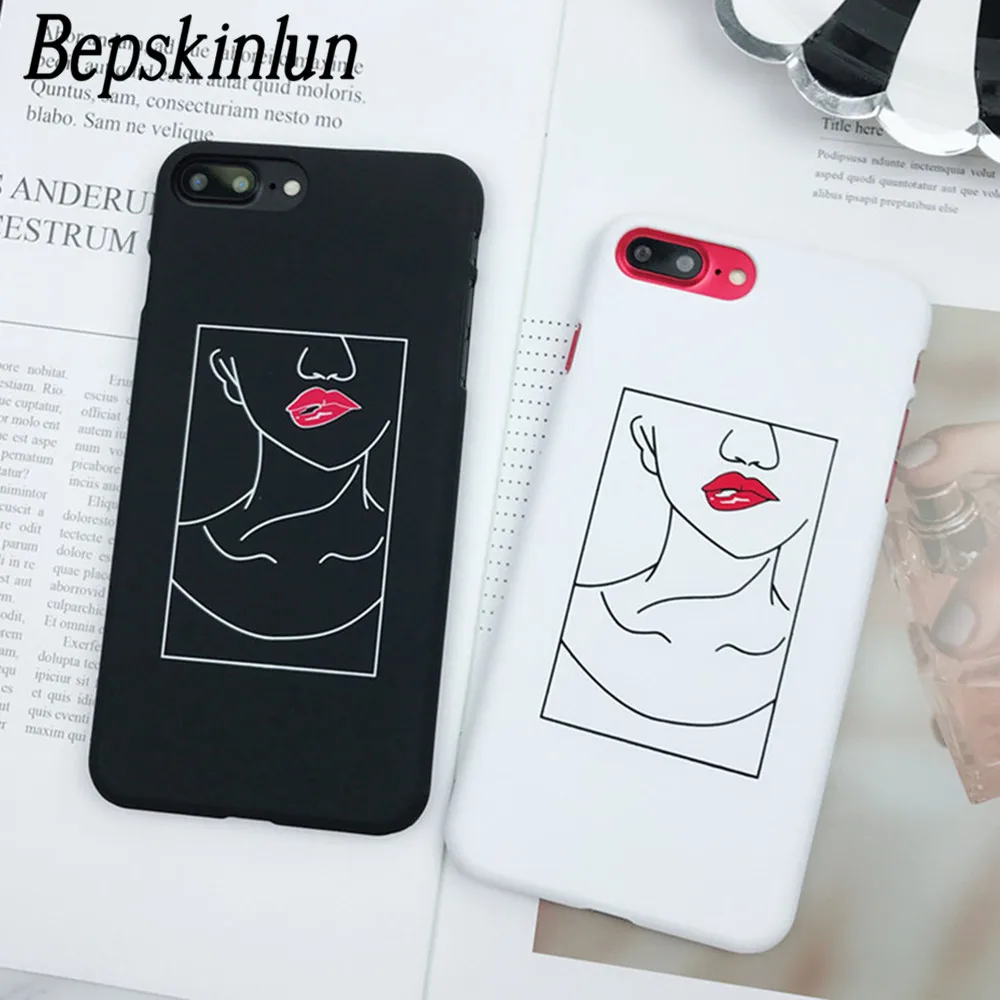 Bepskinlun чехол для iPhone X 8 7 6 s плюс мультфильм сексуальные губы характер жесткий