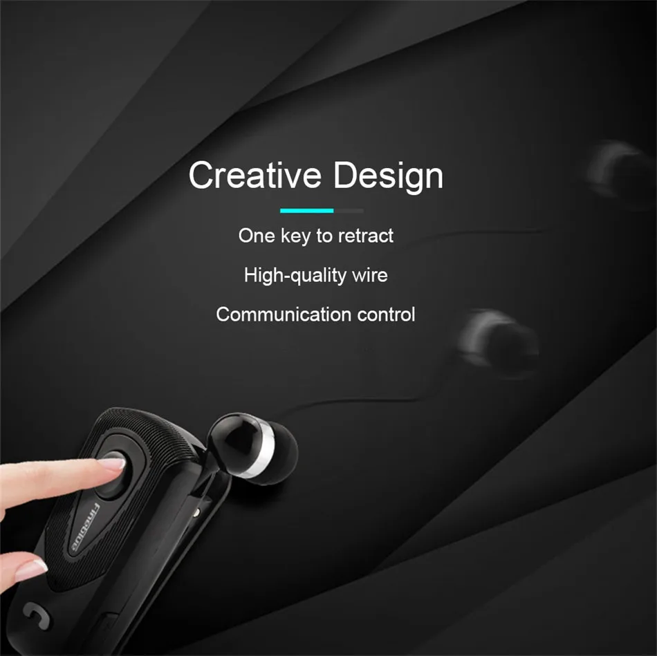 Fineblue F930 Headsets Retractable Wireless Stereo Earbud Headphones with Collar clip for Business | astrosoar.com