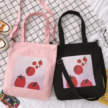 

2019 Summer New Hot Fashion Preppy Style Canvas Messenger Bags for Women Female Orange Printing Handbags Shoulder Bags