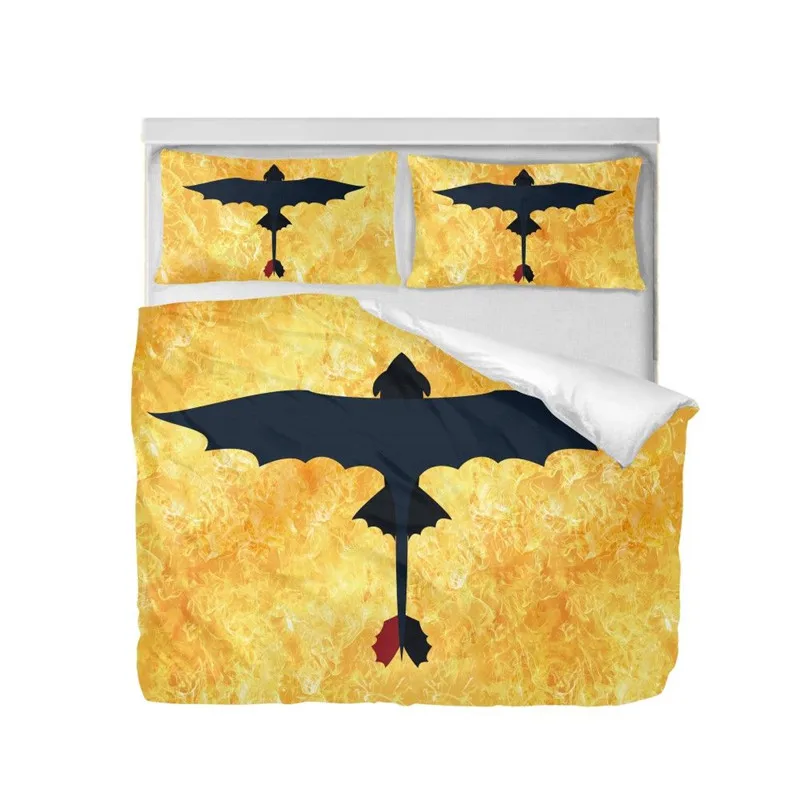 

Bedding Set Anime Cartoon How To Train Your Dragon Night Fury 3D Printing Duvet Covers Queen Size Bedroom Decoration Bed Set