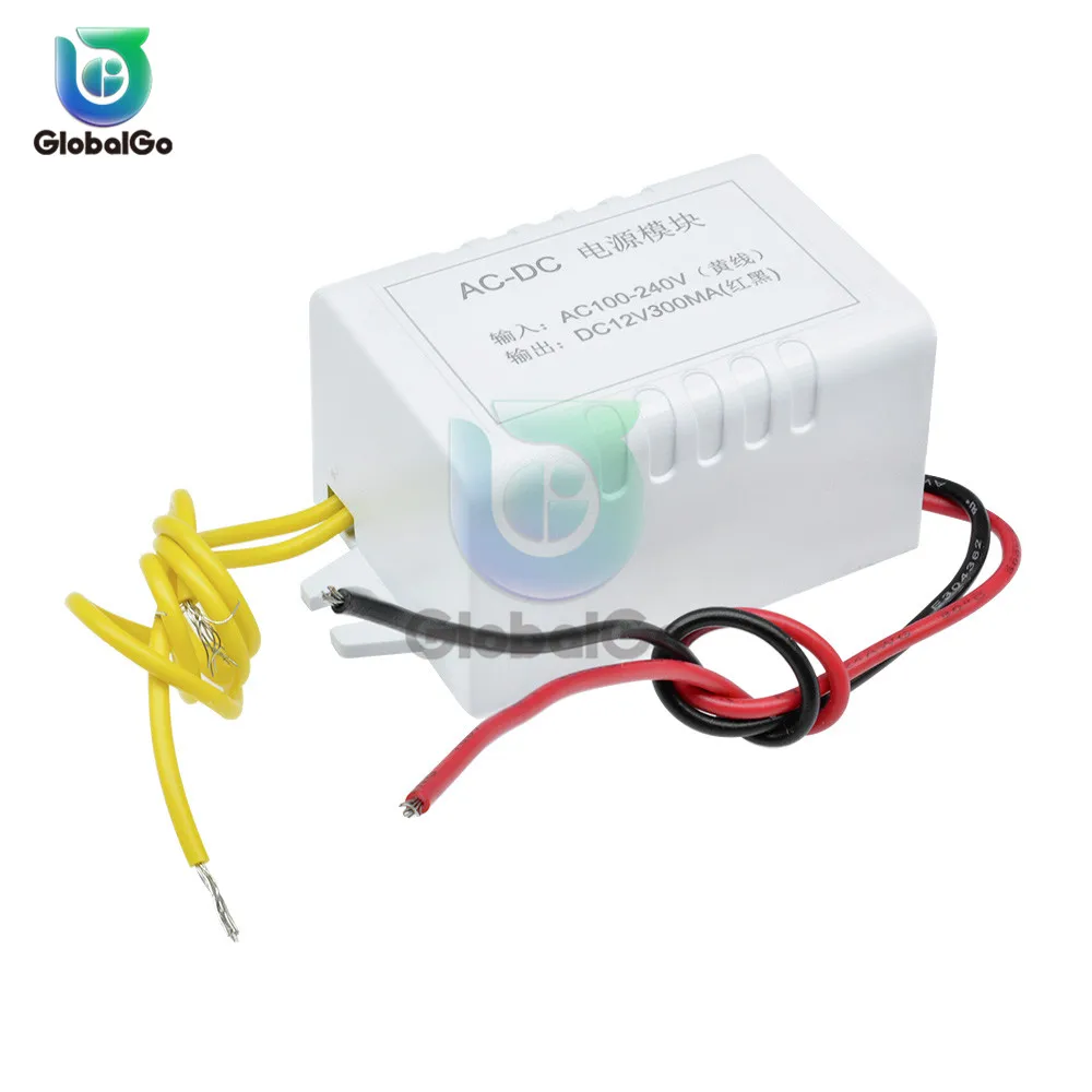 3pcs/Lot AC-DC 300mA Power Transformer Module AC 110-220V to DC 12V Power Supply Converter Adapter Switch For Diy Car Home