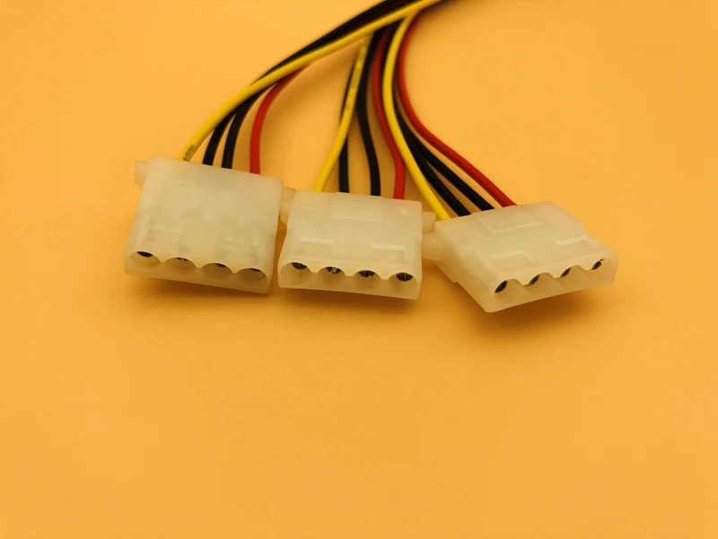 5PCS 4Pin IDE Power Cables 4Pin Molex Male to 3 Molex IDE Female Power Supply Splitter Adapter Cable for BTC Mining