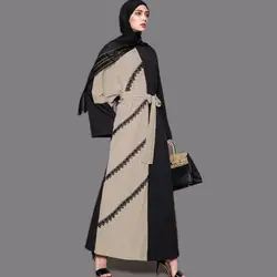 Плюс размеры мусульманских взрослых повседневное кружево вышивка мусульманская одежда Турецкий Дубай мусульманский абайя халат