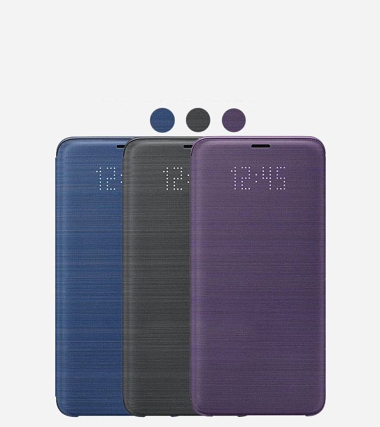 Кожаный чехол-книжка для samsung S9 S9+ светодиодный защитный чехол для мобильного телефона