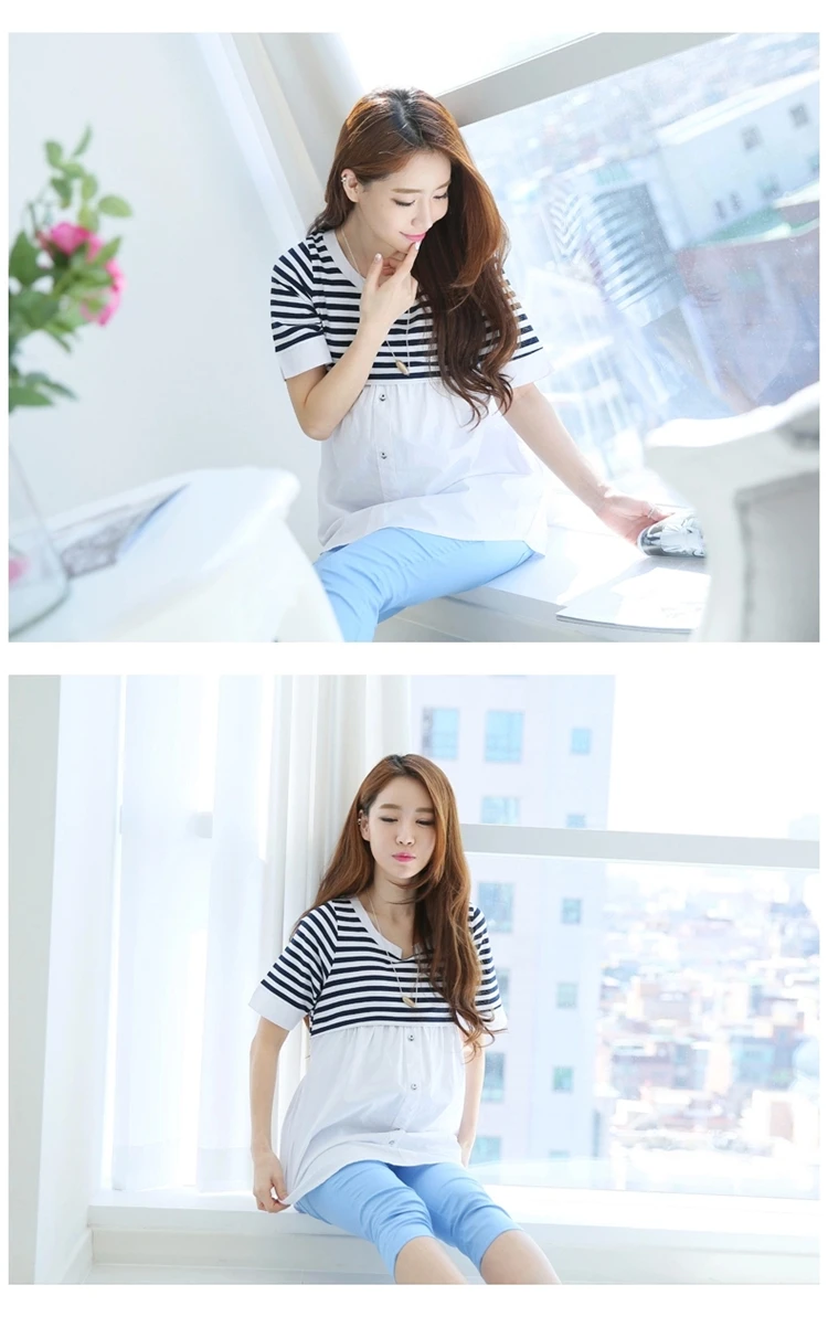 Maternity Nursing top Fashion Maternity Clothes Breast feeding Tops&T-shirt for Pregnant Women Casual pregnancy T-shirt Clothes (25)