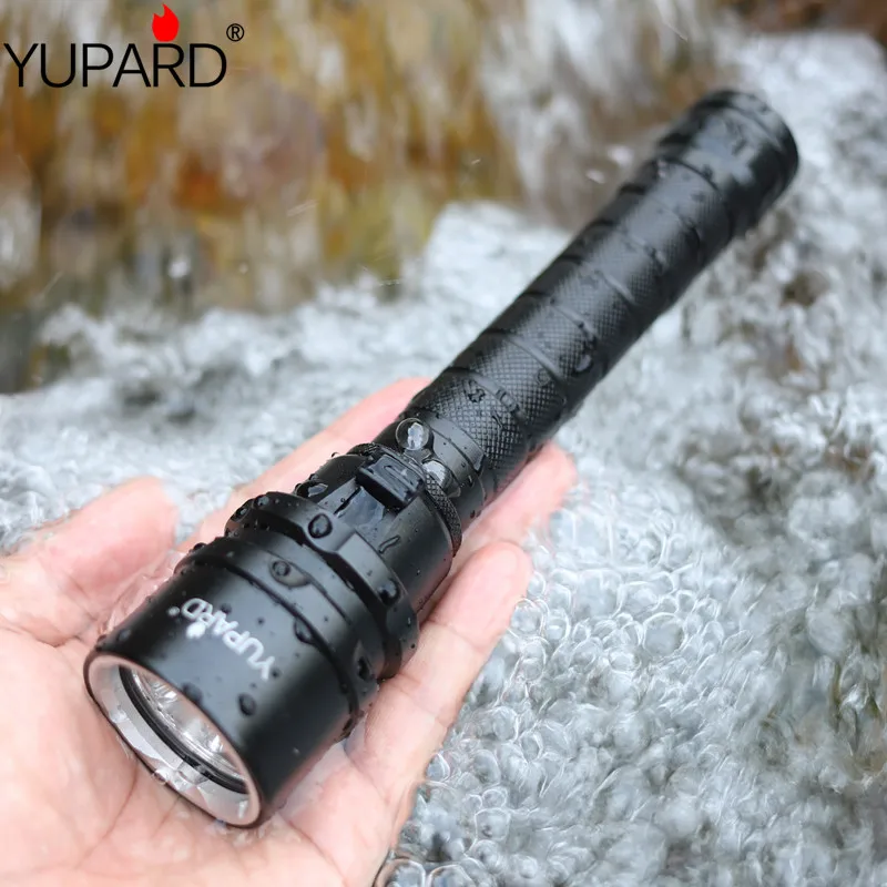 YUPARD 3X CREE XML L2 светодиодный T6 Дайвинг фонарик факел Подводные лагерь Водонепроницаемый вспышка + 2*2200 mAh 18650 Батарея + зарядное устройство