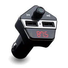 Dual USB Bluetooth автомобиля Зарядное устройство комплект громкой связи множество fm-передатчик Батарея Напряжение мониторинга Автомобильный MP3 плеера Прямая доставка