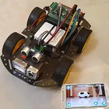 Смарт Wi-Fi автомобиля, 4WD, само трассировки, избегать препятствий, беспроводной пульт дистанционного управления камерой, android и ПК видеонаблюдения