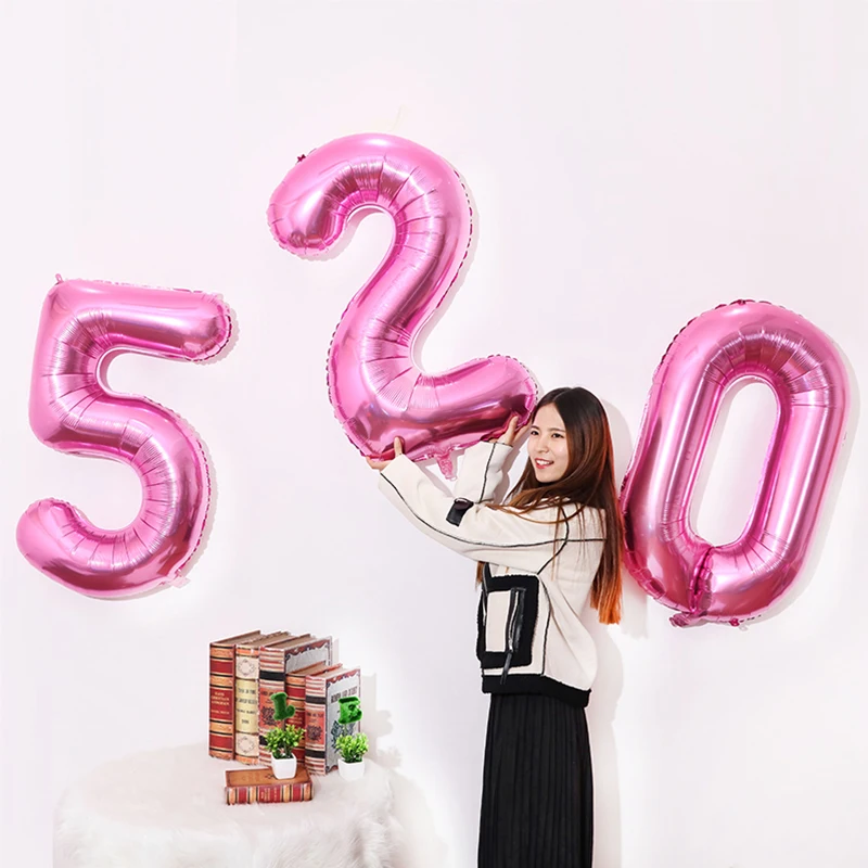 

Pink Blue 40inch Numbers Foil Balloons DIY Party Decoration Inflatable Air Balloon Personality 520 1314 Free Combine Home Decor