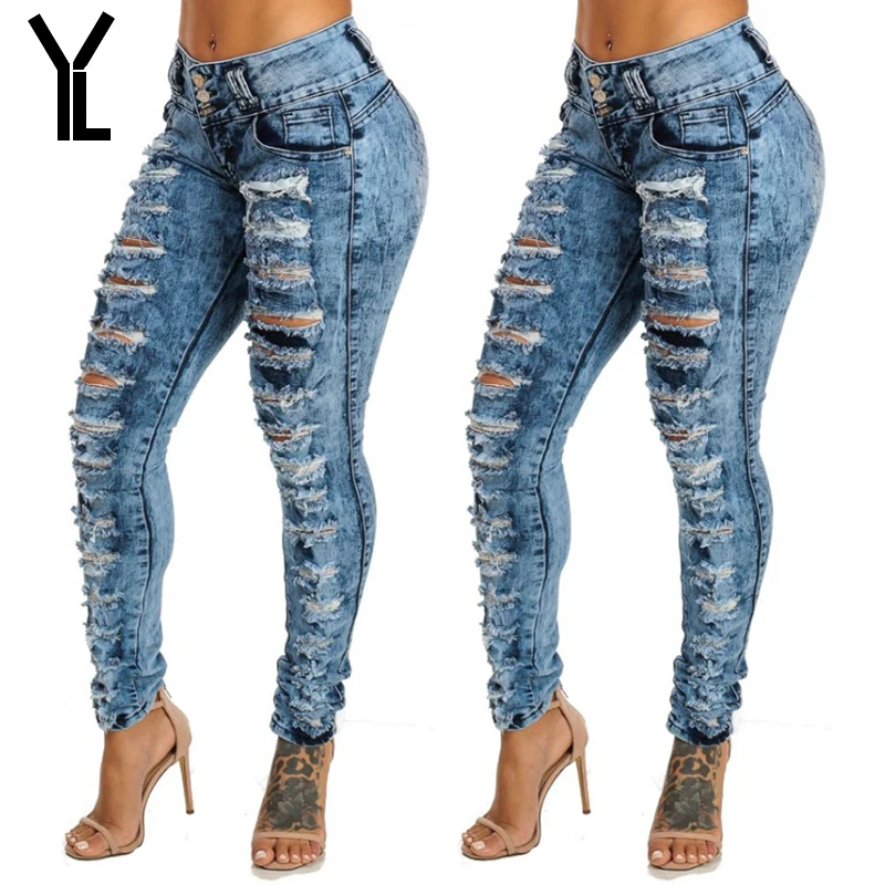 2018 Women Jeans Fashion New Style Sexy Hole Jeans Casual Ripped Jeans ...