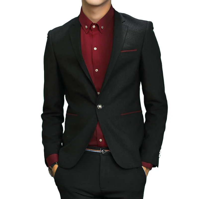 S M L XL XXL Asia size mens blazer jacket high quality men suit jacket