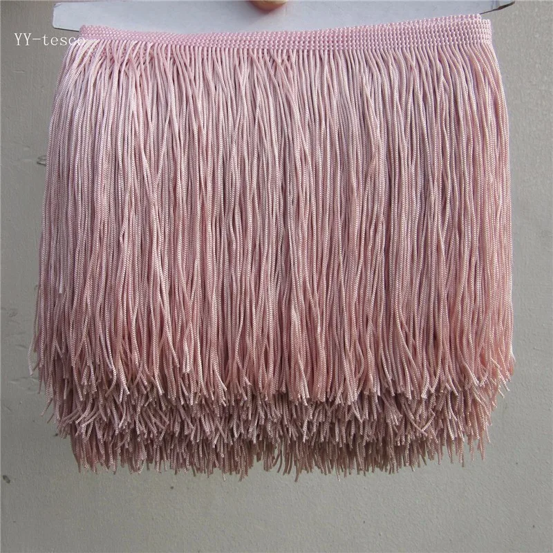 

10 Yards 15cm Wide Bean pink Lace Fringe Trim Tassel Fringe Trimming For DIY Latin Dress Stage Clothes Accessories Lace Ribbon