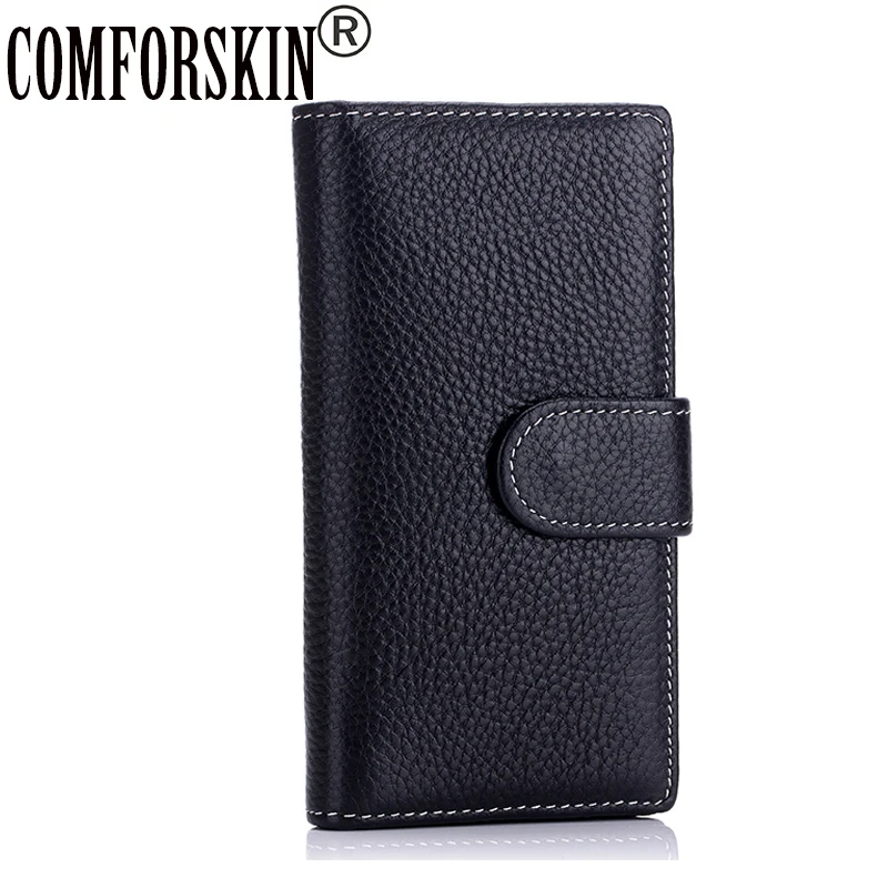 

COMFORSKIN Guaranteed Premium Top Layer Cowhide Leather Business Card Credit Holder Multi-function Coin Purse 2017 Card Wallets