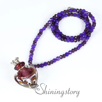 

heart glitter aromatherapy inhaler venetian glass essential oil diffuser pendant necklaces essential oil diffuser necklaces