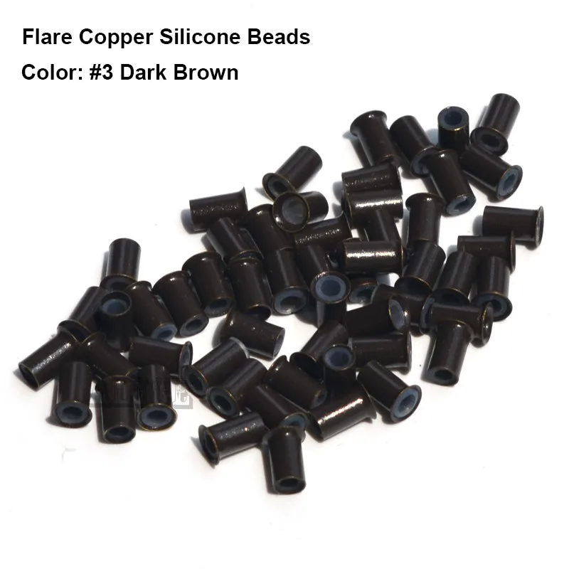 Flare Silicone Copper Micro Links 4.03.06.0MM Copper Micro Beads Hair Extensions Copper Tubes Dreadlock Beads Rings