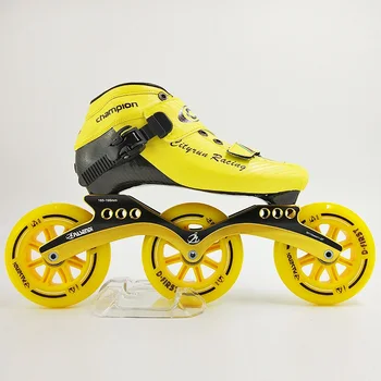 

Speed Inline Skates Carbon Fiber Professional 3x110mm Competition 3 Wheels Racing Skating Roller skates boot for Man Women
