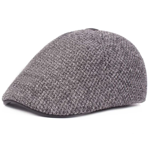 HT2191 мужская шапка, Осень-зима, плоская кепка утконоса, вязаная кепка Newsboy Ivy, берет, мужские однотонные простые Зимние береты, Мужская кепка для папы, s для мужчин - Цвет: Light Grey