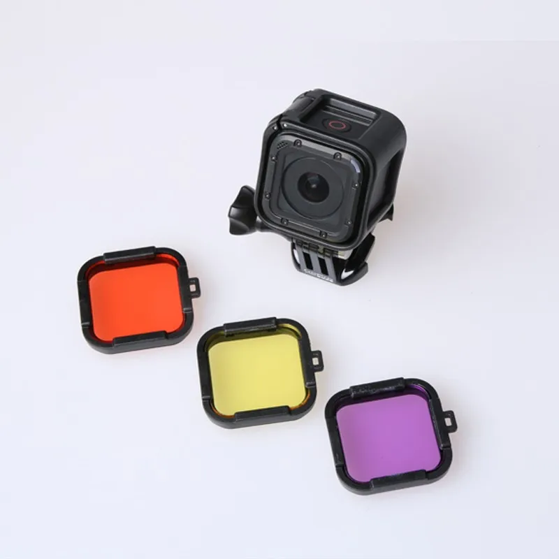 Фильтр объектива для Gopro Hero 5 4 Session Lens желтый красный фиолетовый 3 цвета в 1 УФ