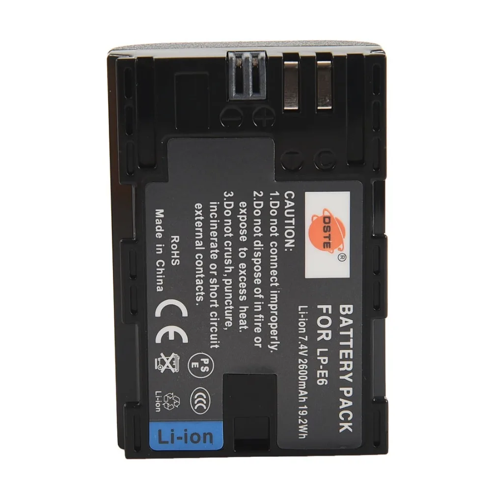 Online DSTE 2PCS LP E6 LP E6N lp e6n Batterie mit Dual USB Ladegerät für Canon EOS 5DSR, 5D Mark II, 5D Mark III, 6D, 7D, 60D, 60Da, 90D Kamera
