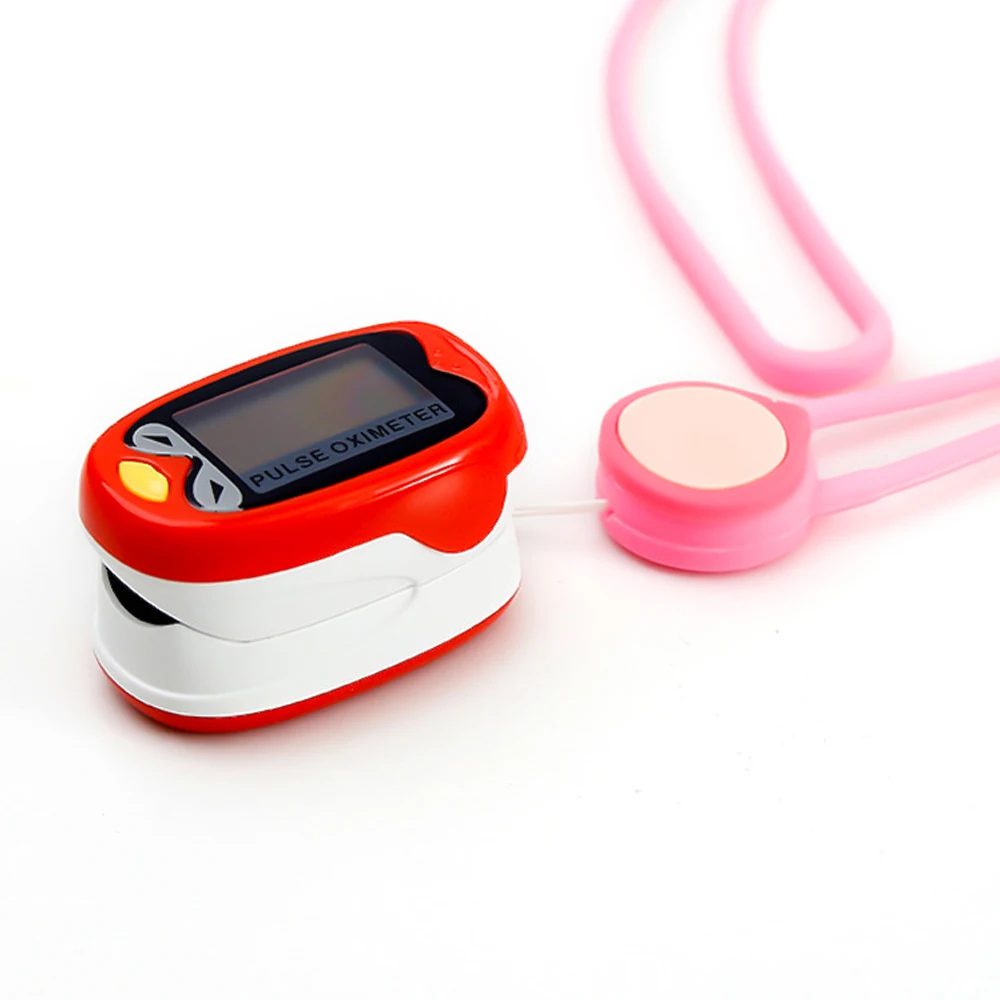 Милый Пульсоксиметр для детей SpO2 измеритель насыщенности кислорода в крови для новорожденных детей - Цвет: Красный