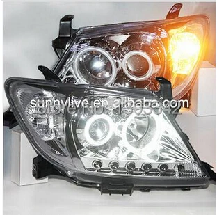 

FOR TOYOTA HILUX VIGO LED Head Light LED Angel Eyes 2004 TO 2010 year Chrome Housing LF