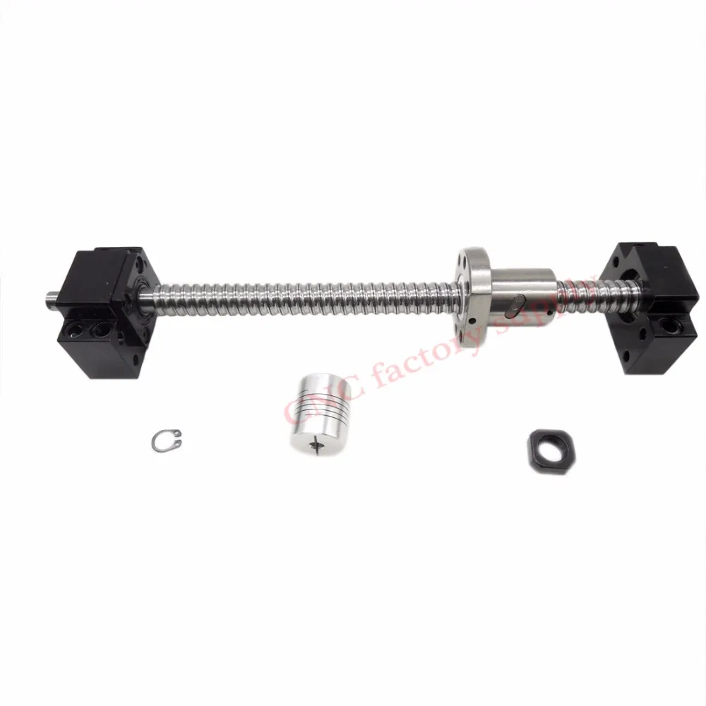 

SFU1605 set:SFU1605 L500mm rolled ball screw C7 with end machined + 1605 ball nut + BK/BF12 end support + coupler for CNC parts