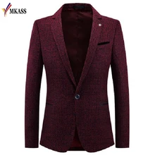 Модный мужской повседневный костюм, деловой стиль, Мужские приталенные костюмы с длинным рукавом, Мужской Блейзер, костюмы на одной пуговице, M-3XL