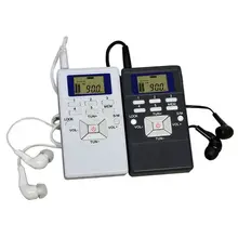 1Set Mini Portable Dual Channel Single Band LED Digital Display FM Radio with Earphone for Office Meeting Use Supplies