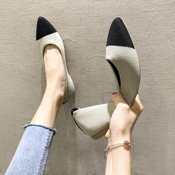 

Autumn Slip on Women Shoes Loafers Ladies Flats Female Pointed Toe Breathable Air Mesh Casual Shoes Woman Mixed Color Zapatillas