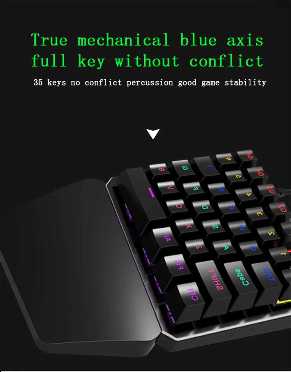VOBERRY HXSJ J100 без посторонней помощи; большие размеры 35-ключ проводная USB игровая клавиатура эргономичная Механическая сенсорная клавиатура