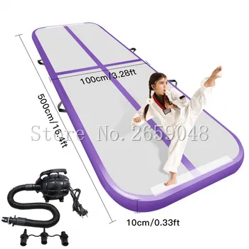 

Free Shipping 5*1*0.1m Air Track Gymnastics Tumbling Mat Inflatable Air Floor Mats with Electric Air Pump for Home