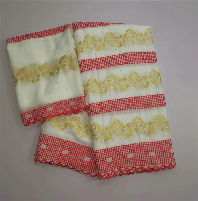

Popular party apparel cloth African cotton lace fabric with 2y Swiss voile lace fabric for sewing dress YCV50(5+2y)