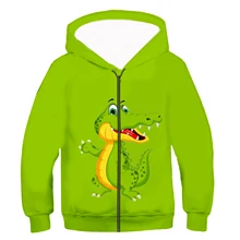 Kids zip Hoodie Kawaii Zebra crocodile giraffe Dog 3D print Hoodies Baby Girl clothing Cartoon jacket boy Long sleeves tops 02