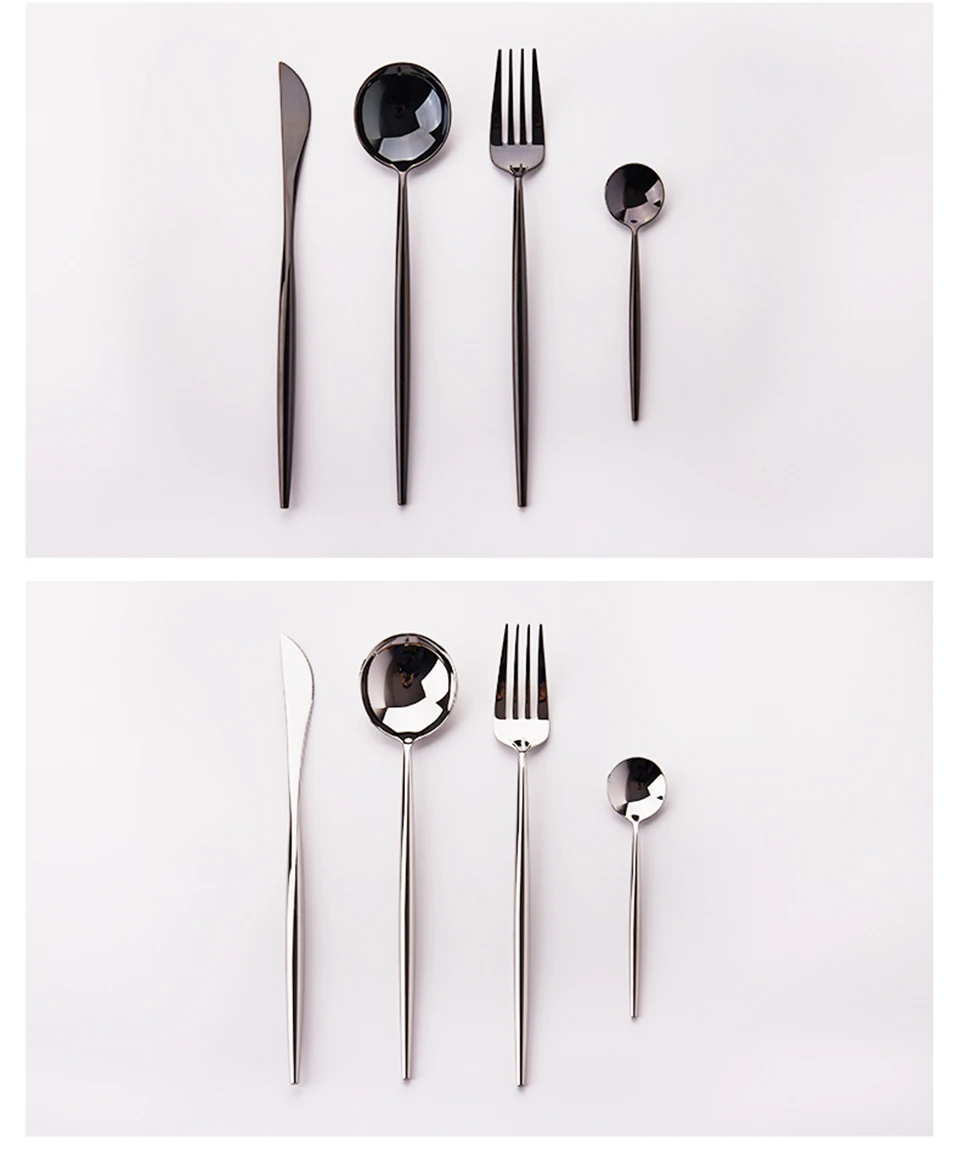 LIYIMENG Exquisite Tableware 24Pcs Western Dinnerware Knife Fork Stainless Steel Steak Cutlery Dinner Set Tools110