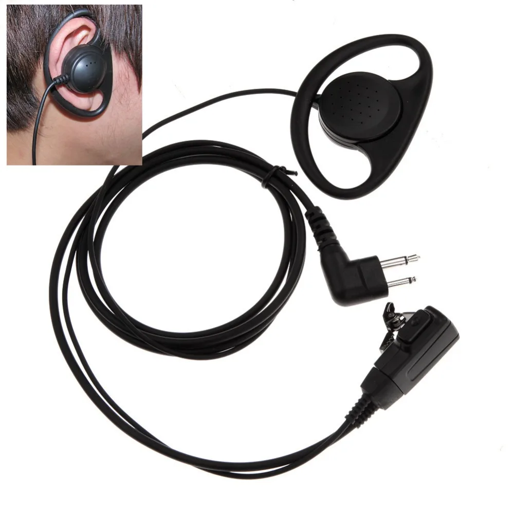 Two Way Radio D Type Earhook Earpiece Headset PTT for MOTO Ear Hook