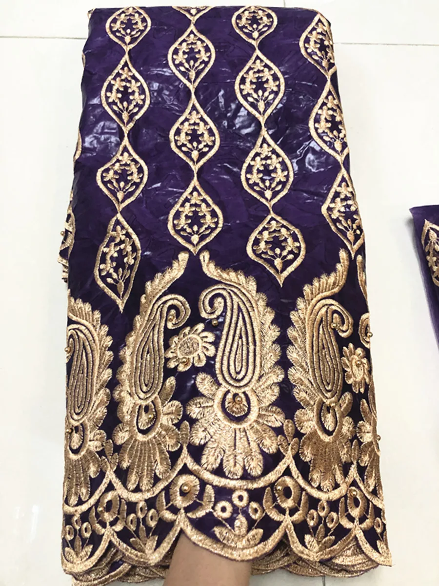 LIULANZHI фиолетовый Базен riche getzner 5 ярдов Хлопок Ткань стиль Лидер продаж 2 ярдов Сетка кружевная ткань для платья ML47B05