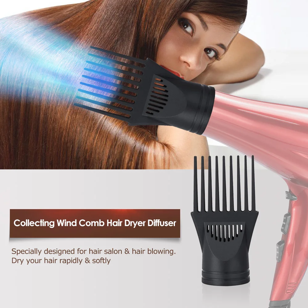 

Flat Hairdryer Diffuser Blower Air Collecting Comb Mouth Wind Nozzle Comb Hair Dryer Diffusers Comb Heat Salon Home Professional