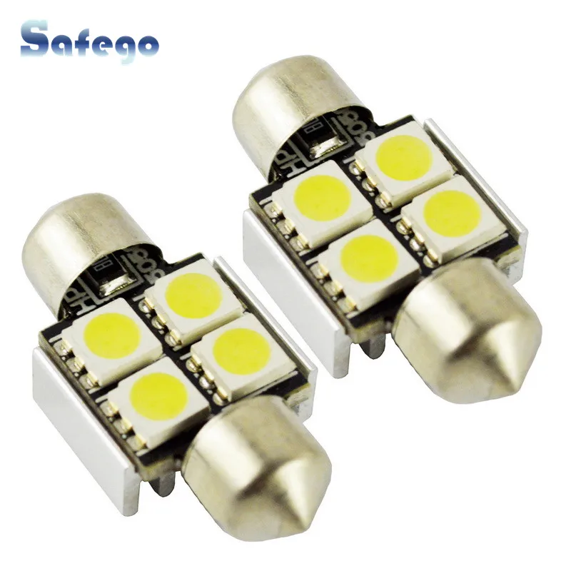 Safego 2шт C5W 5050 светодиодный гирлянда лампы 31 мм 42 4 SMD для автомобильная
