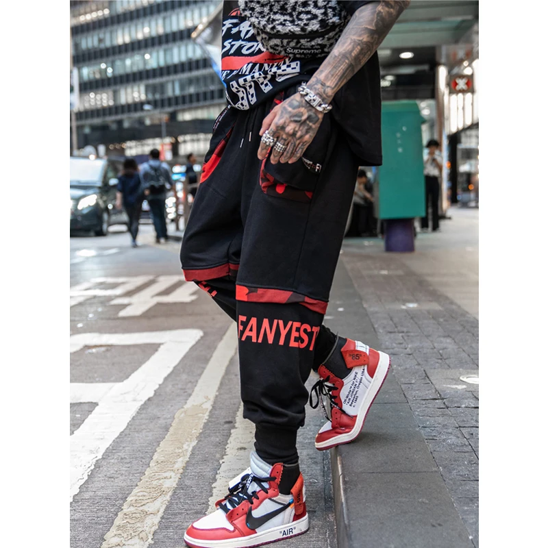 SHINEGIN 2019 мужские городская уличная бегунов, цветные блочные мужские тактические штаны, модные повседневные спортивные штаны в стиле хип-хоп