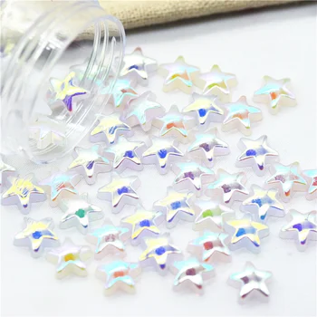 

100pcs Flatback 9mm Star Shiny Acrylic Garment Rivets|Slime DIY Crafting Beads|Flatback Scrapbooking Punk Beads