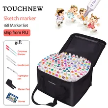 TOUCHNEW 40/60/80/168 Цвета маркер для рисования двойной головой художественный маркер для рисования на спиртовой основе Маркеры Набор ручек для рисования манга ручки для дизайна