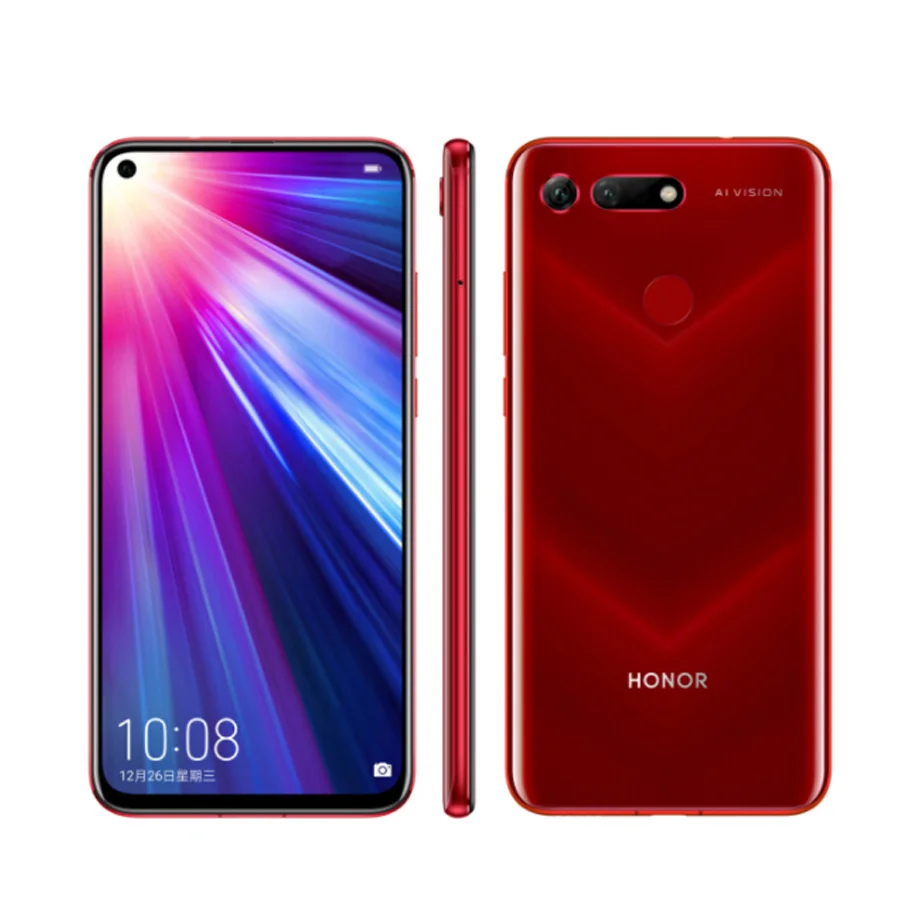 Оригина honor V20 4G, мобильный телефон с функцией 6/8GB Оперативная память 128/256 ГБ Встроенная память 6," Kirin 980 Octa Core Andorid 9 Быстрая зарядка вид 20 NFC Смартфон