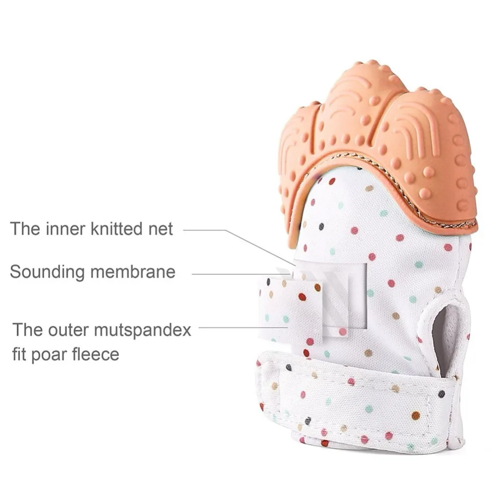 Горячая продажа, детская перчатка для режущихся зубов, самовосыпающаяся обезболивающая и прорезывающая перчатка безопасный, не содержит