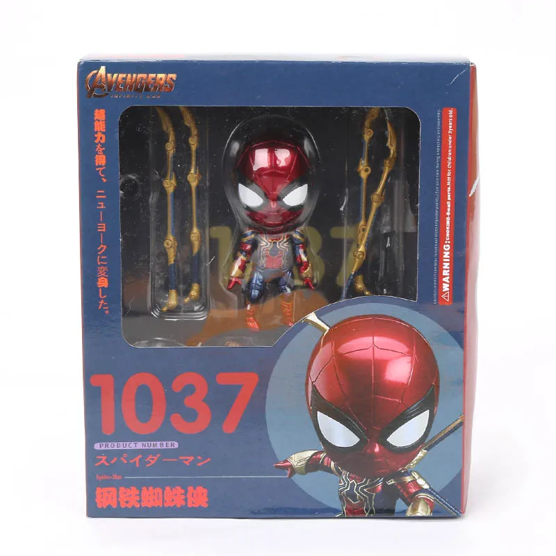 box 1037 10 см игрушки Marvel Nendoroid 1037 Мстители эндшпиль Железный человек паук ПВХ Фигурка Железный Паук супер герой Коллекционная модель - Цвет: box 1037