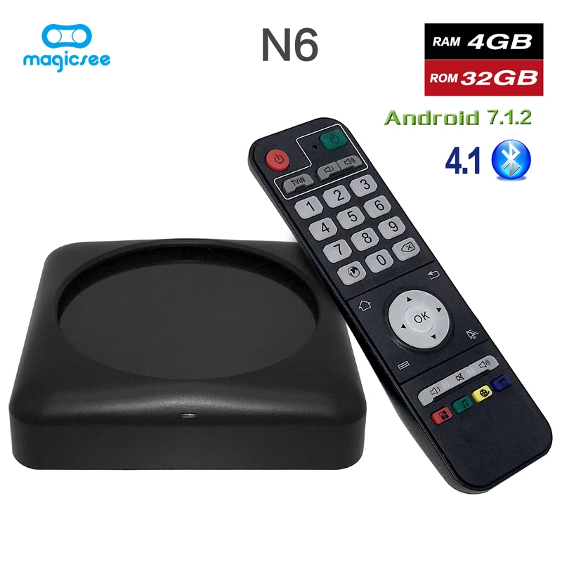 

Magicsee N6 Max Android Smart TV Box 4G 32G RK3399 Dual Band Wifi Bluetooth Media Player UHD 4K VP9 Set Top Boxes