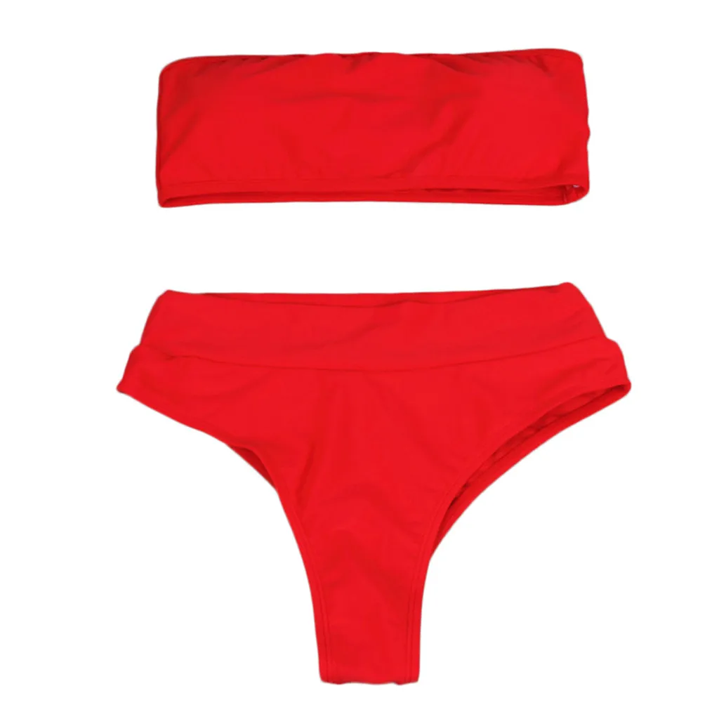 Сексуальные бикини для женщин, высокая талия, одноцветные бикини, купальник для женщин, бразильский пуш-ап купальник, пляжный купальник размера плюс, 18Dec20 - Цвет: B