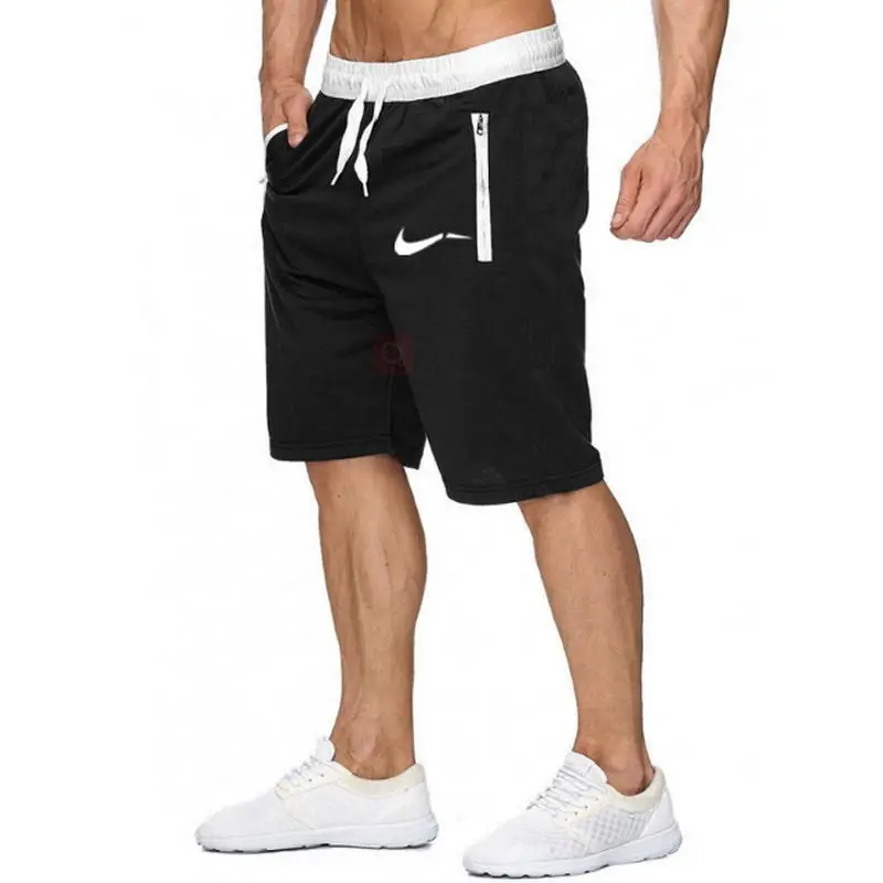 

Color patchwork Men jogger shorts sports shorts men's Bermuda shorts 2019 summer men's casual men's knee long shorts